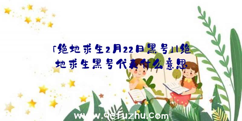 「绝地求生2月22日黑号」|绝地求生黑号代表什么意思